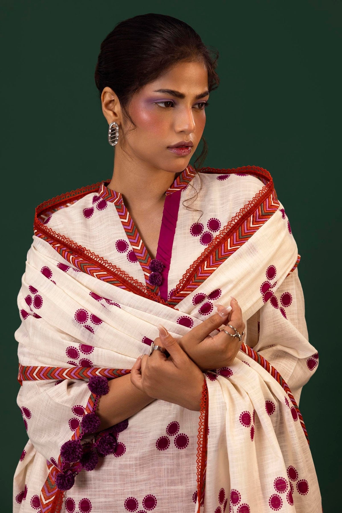 Sana Safinaz | Mahay Winter 24 | H243-001A-3CQ by Sana Safinaz - Designer Dress - Type: Luxury - Available at Libayah - 100% Original