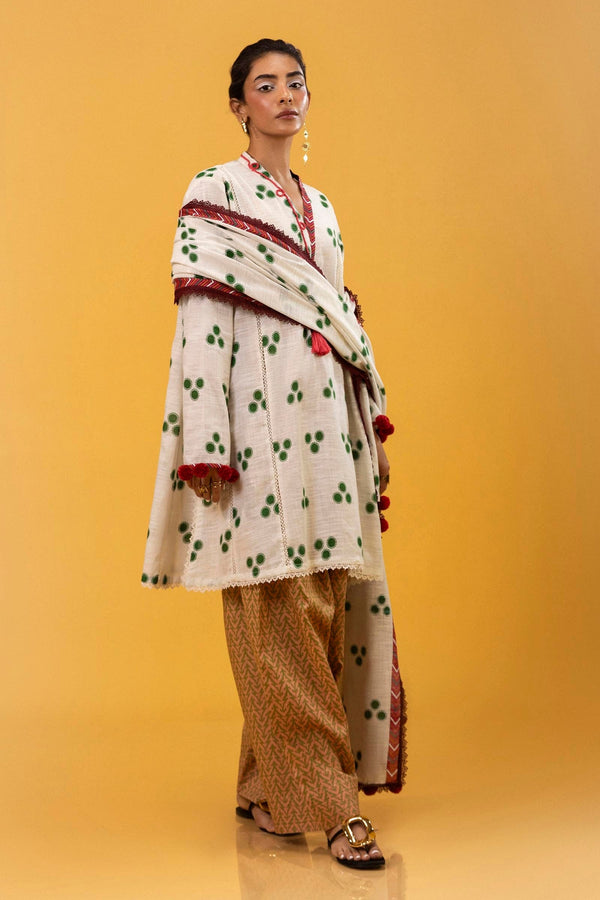 Sana Safinaz | Mahay Winter 24 | H243-001B-3CQ by Sana Safinaz - Designer Dress - Type: Luxury - Available at Libayah - 100% Original