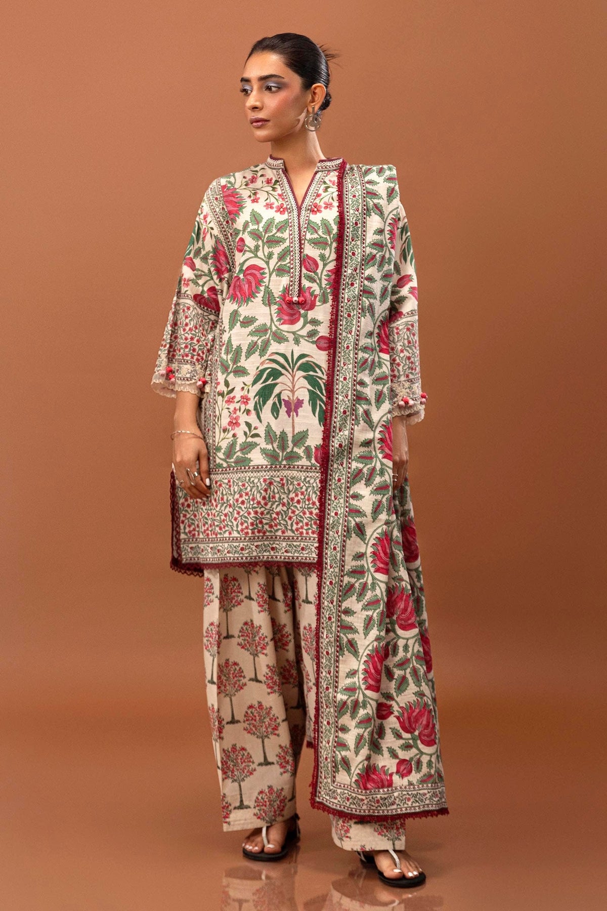 Sana Safinaz | Mahay Winter 24 | H243-002A-3CQ by Sana Safinaz - Designer Dress - Type: Luxury - Available at Libayah - 100% Original