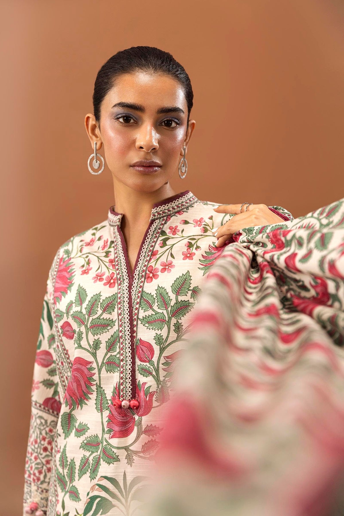 Sana Safinaz | Mahay Winter 24 | H243-002A-3CQ by Sana Safinaz - Designer Dress - Type: Luxury - Available at Libayah - 100% Original