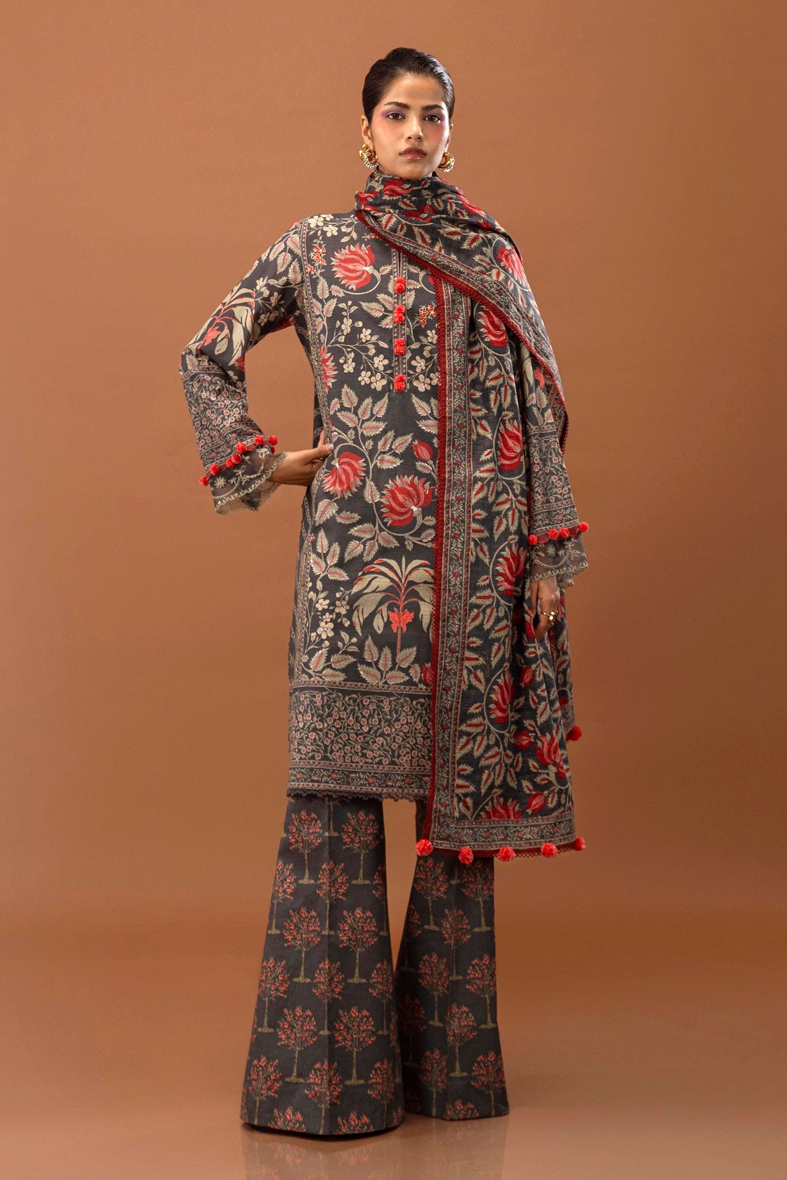 Sana Safinaz | Mahay Winter 24 | H243-002B-3CQ by Sana Safinaz - Designer Dress - Type: Luxury - Available at Libayah - 100% Original