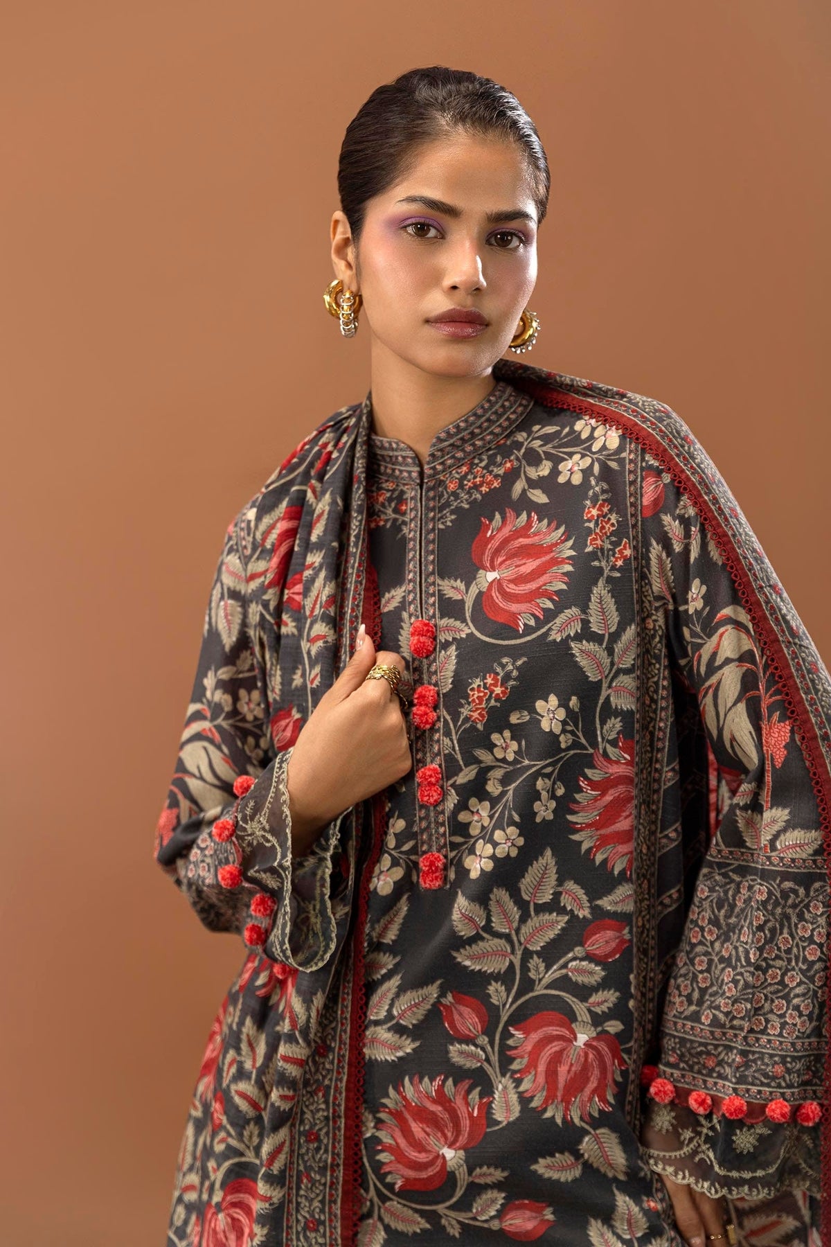 Sana Safinaz | Mahay Winter 24 | H243-002B-3CQ by Sana Safinaz - Designer Dress - Type: Luxury - Available at Libayah - 100% Original