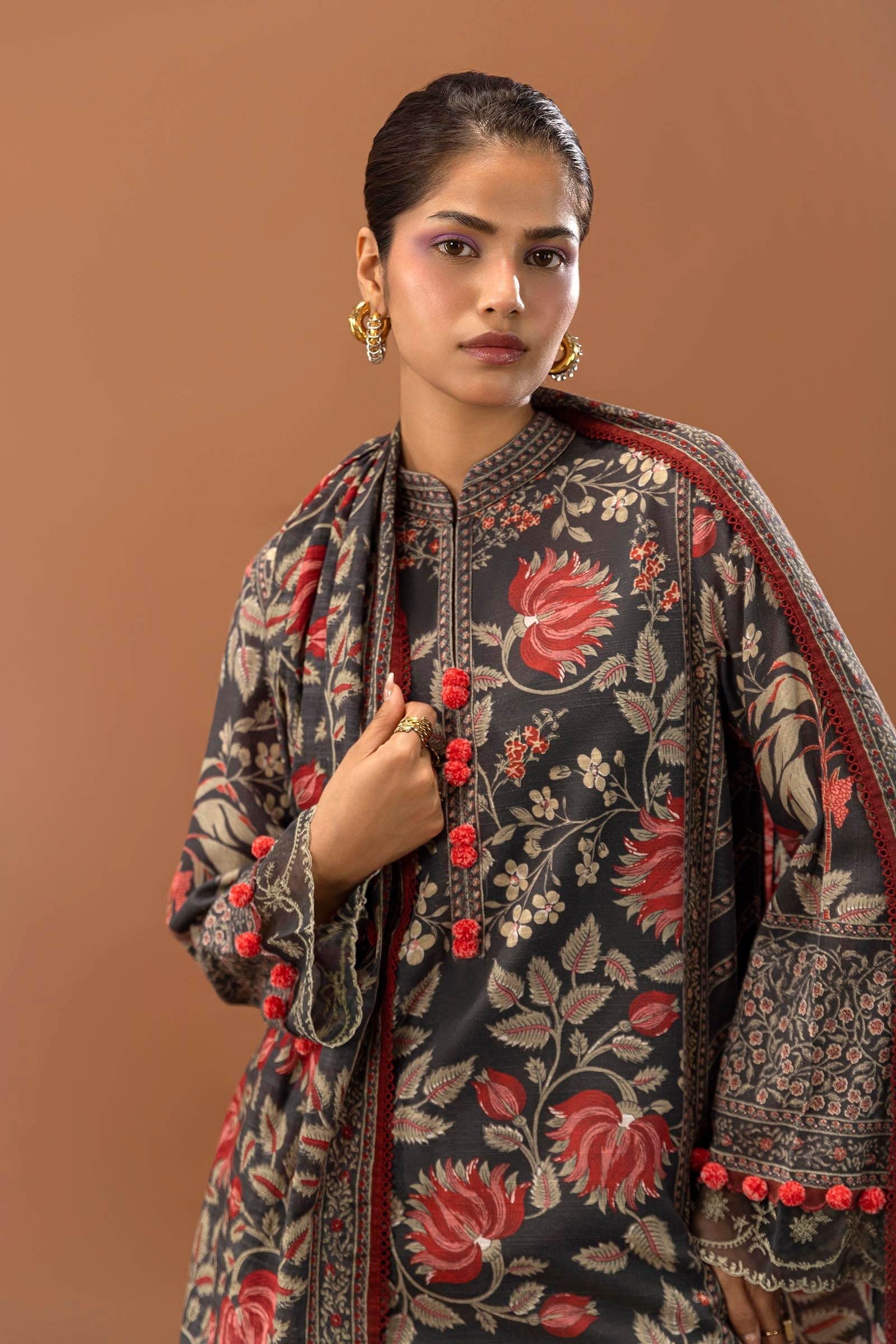 Sana Safinaz | Mahay Winter 24 | H243-002B-3CQ by Sana Safinaz - Designer Dress - Type: Luxury - Available at Libayah - 100% Original
