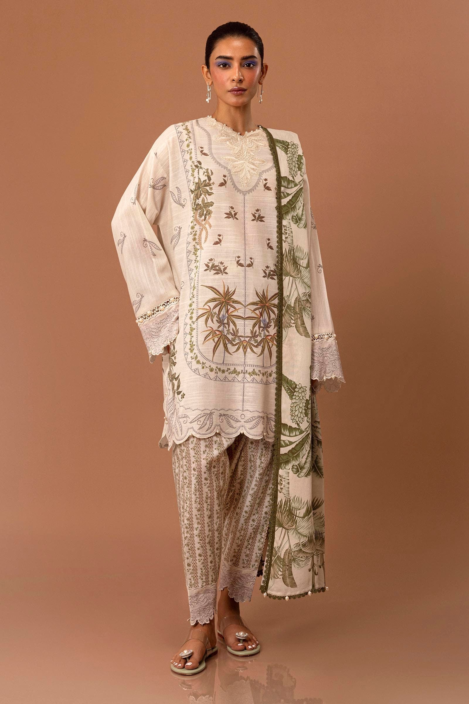 Sana Safinaz | Mahay Winter 24 | H243-006B-3DB by Sana Safinaz - Designer Dress - Type: Luxury - Available at Libayah - 100% Original