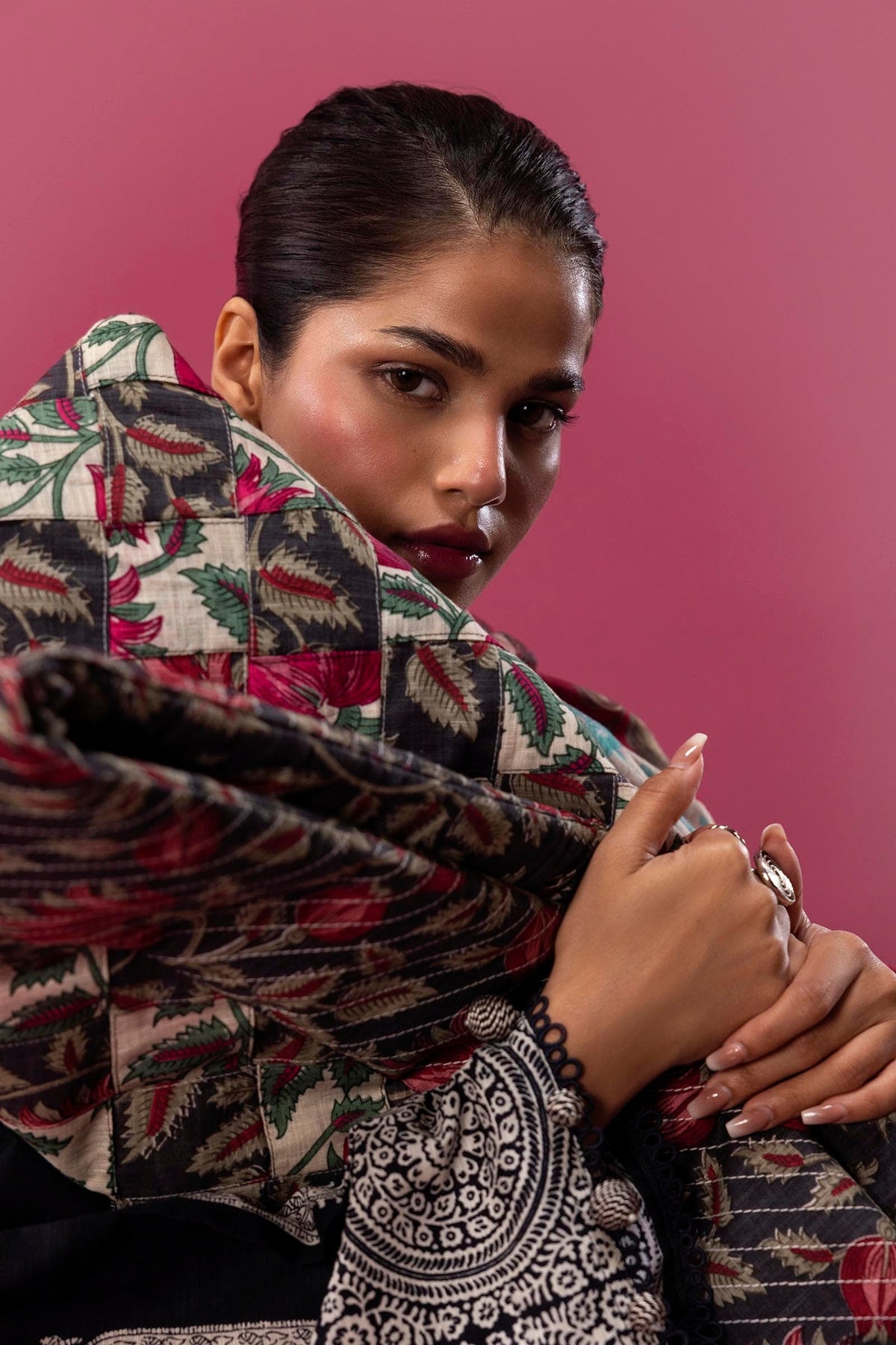 Sana Safinaz | Mahay Winter 24 | H243-016B-3CQ by Sana Safinaz - Designer Dress - Type: Luxury - Available at Libayah - 100% Original