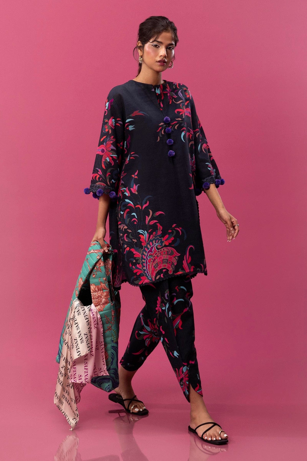 Sana Safinaz | Mahay Winter 24 | H243-022B-2AC by Sana Safinaz - Designer Dress - Type: Luxury - Available at Libayah - 100% Original