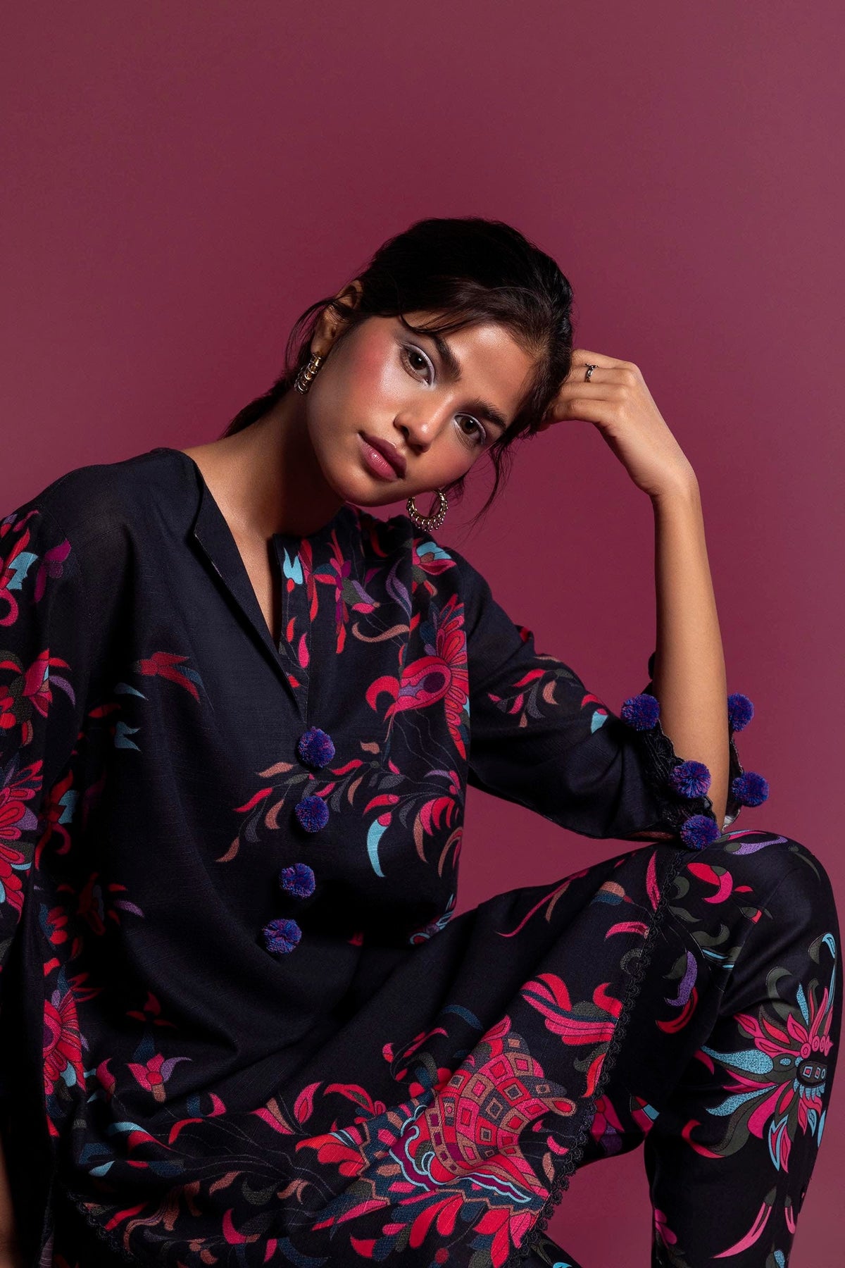 Sana Safinaz | Mahay Winter 24 | H243-022B-2AC by Sana Safinaz - Designer Dress - Type: Luxury - Available at Libayah - 100% Original