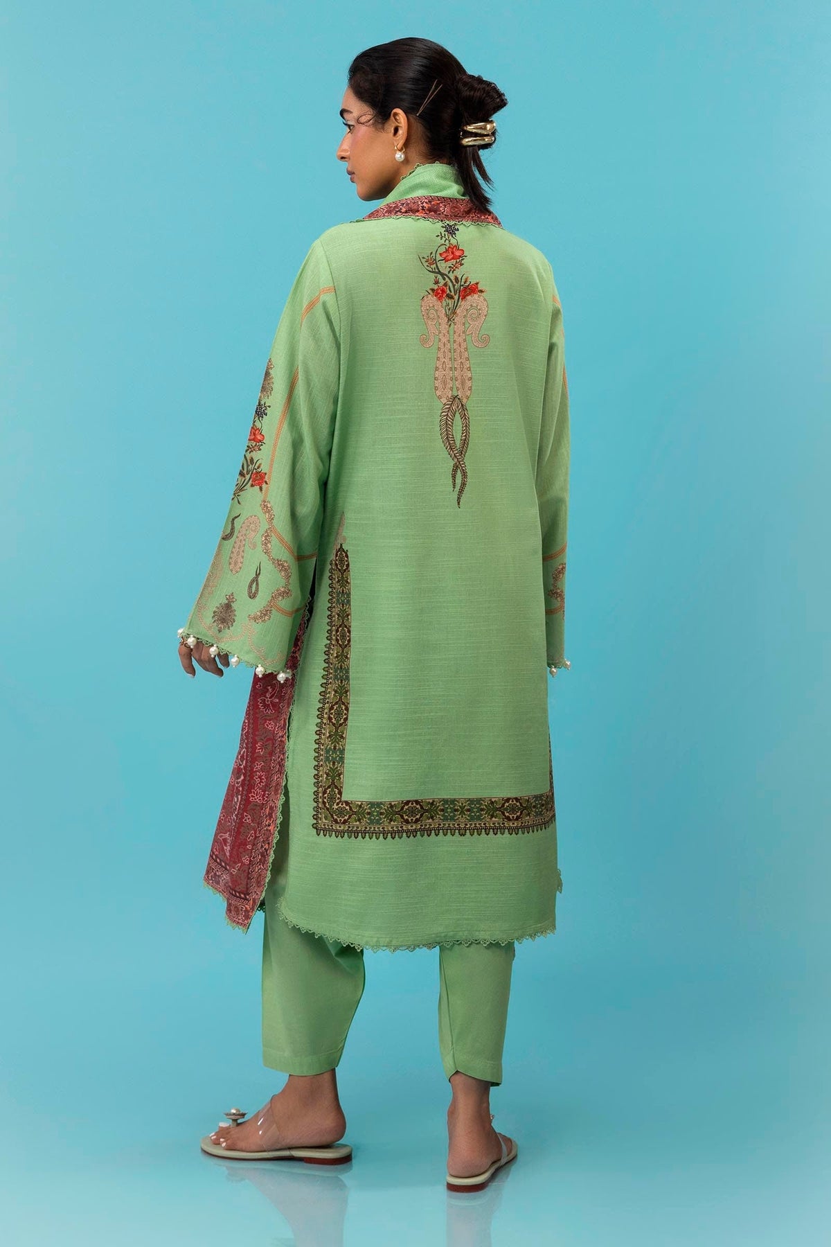 Sana Safinaz  | Mahay Winter 24 | H243-025B-3CQ by Sana Safinaz - Designer Dress - Type: Luxury - Available at Libayah - 100% Original