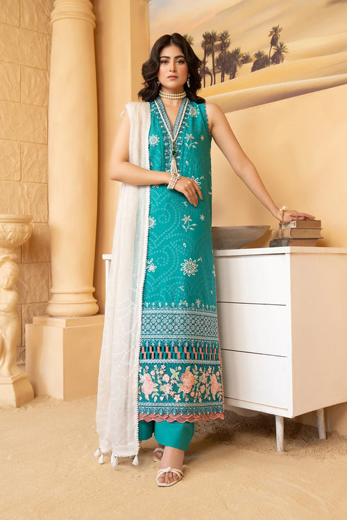 Hemstitch | Summer Luxury Lawn 24 | Turquoise by Hemstitch - Designer Dress - Type: Ladies Clothes - Available at Libayah - 100% Original