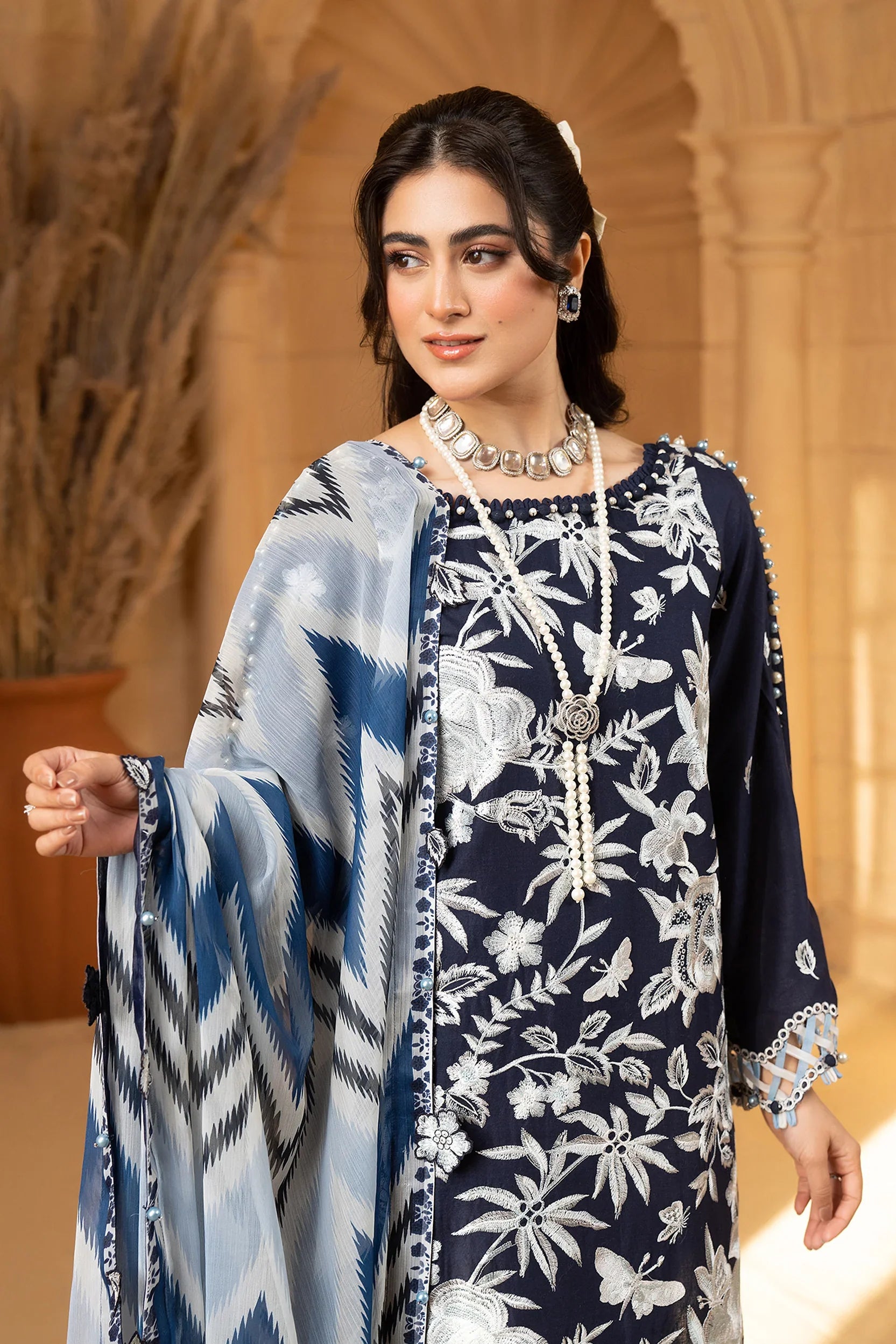 Hemstitch | Summer Luxury Lawn 24 | Ice Blue by Hemstitch - Designer Dress - Type: Ladies Clothes - Available at Libayah - 100% Original