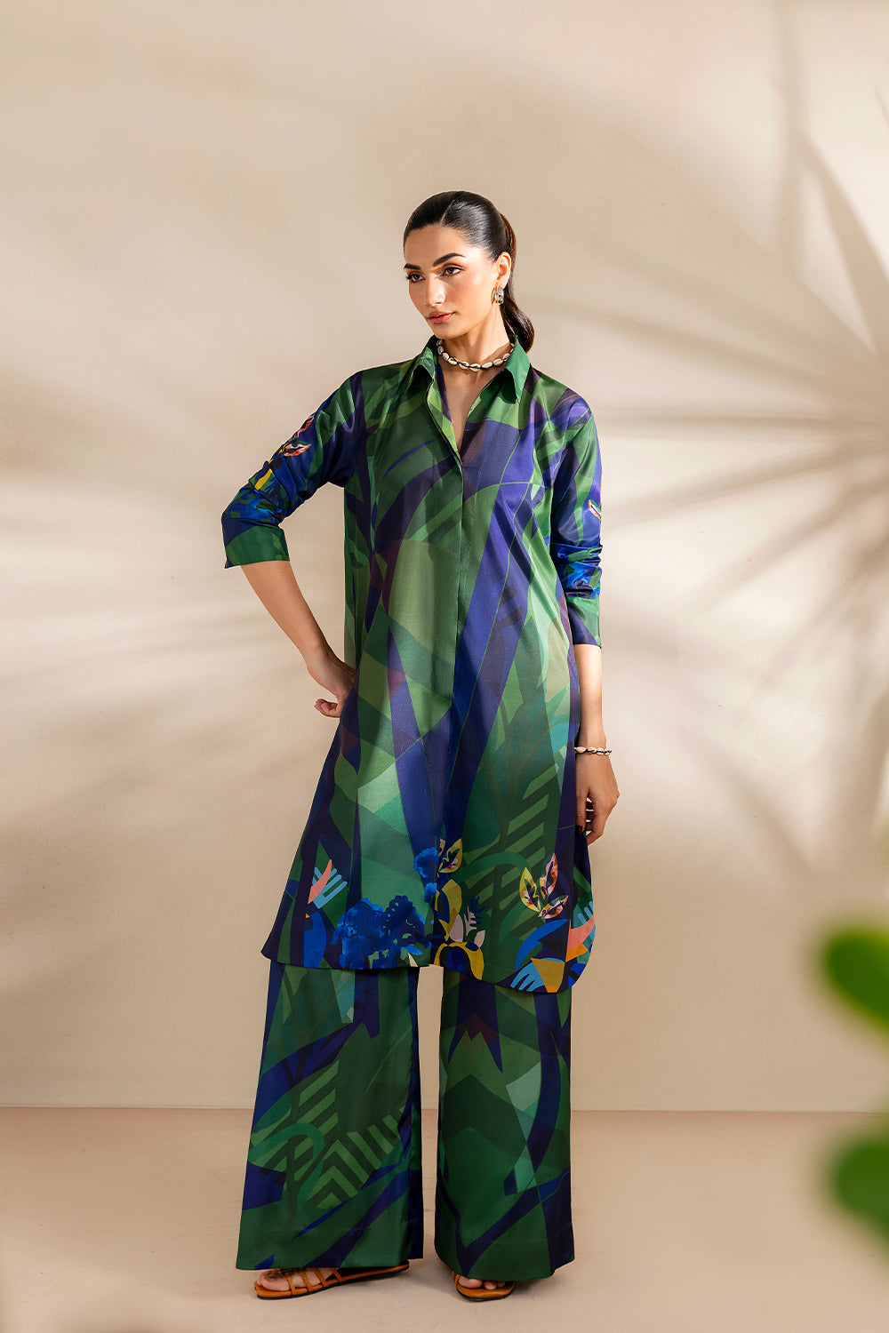 SHORELINE SERENADE - SRSP-25-08 – authentic Pakistani dress from the Saira Rizwan Silk Coords 25 collection for women in the UK.