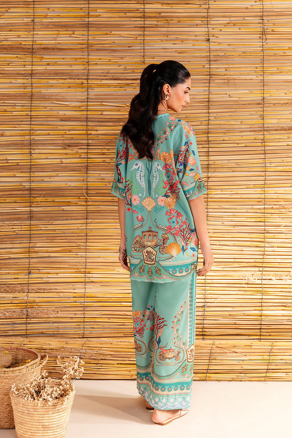 COASTAL CHARM - SRSP-25-01 – authentic Pakistani dress from the Saira Rizwan Silk Coords 25 collection for women in the UK.
