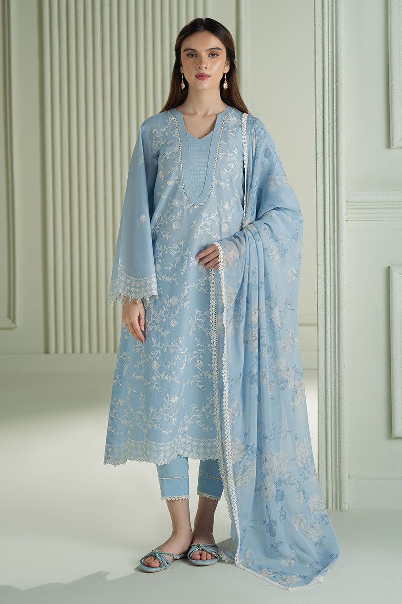 Mahnur | Twilight Luxury Lawn 25 | LAVENDER BLUE by Cross Stitch - Designer Dress - Type: Ladies Clothes - Available at Libayah - 100% Original