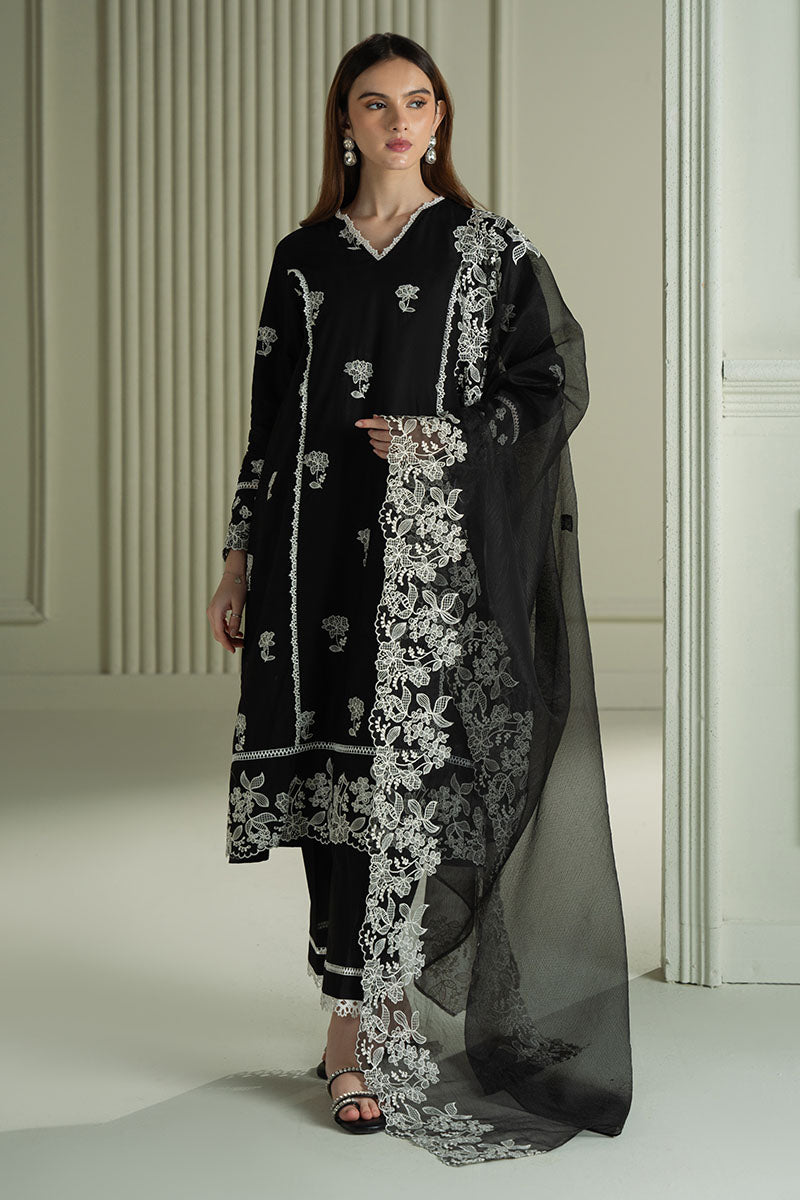 Mahnur | Twilight Luxury Lawn 25 | RAVEN MESH by Cross Stitch - Designer Dress - Type: Ladies Clothes - Available at Libayah - 100% Original