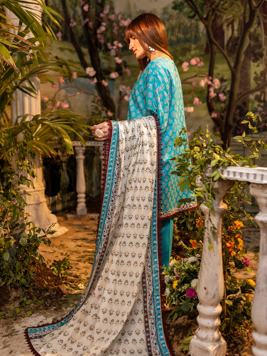 Salitex | Izel Lawn 24 | 3PC UNSTITCHED DIGITAL PRINTED & EMBROIDERED LAWN SUIT by Salitex - Designer Dress - Type: Casuals - Available at Libayah - 100% Original