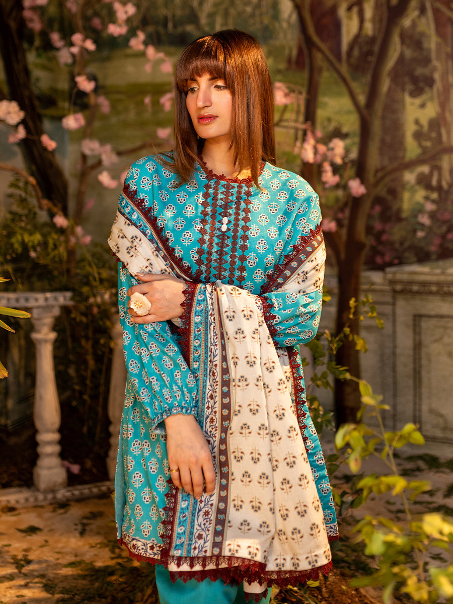 Salitex | Izel Lawn 24 | 3PC UNSTITCHED DIGITAL PRINTED & EMBROIDERED LAWN SUIT by Salitex - Designer Dress - Type: Casuals - Available at Libayah - 100% Original