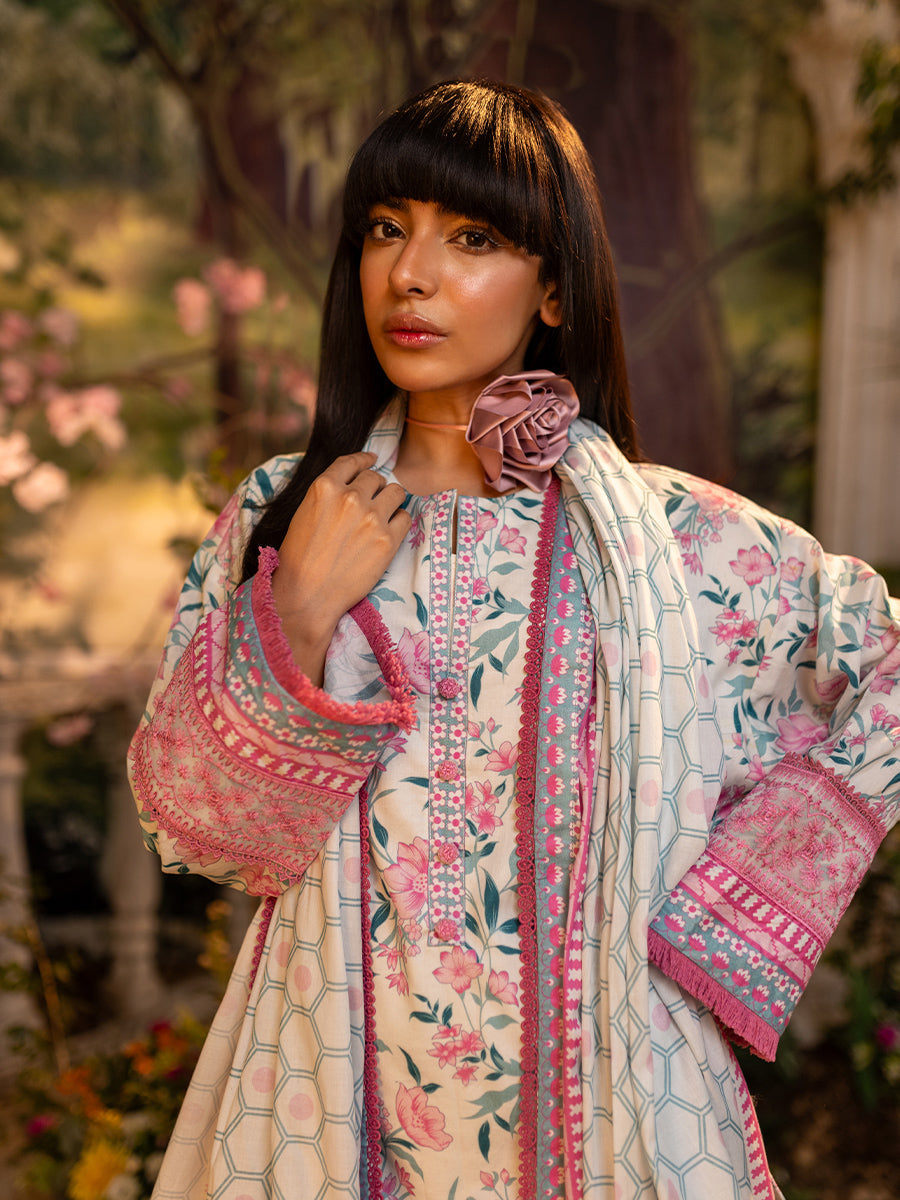 Salitex | Izel Lawn 24 | 3PC UNSTITCHED DIGITAL PRINTED & EMBROIDERED LAWN SUIT by Salitex - Designer Dress - Type: Casuals - Available at Libayah - 100% Original