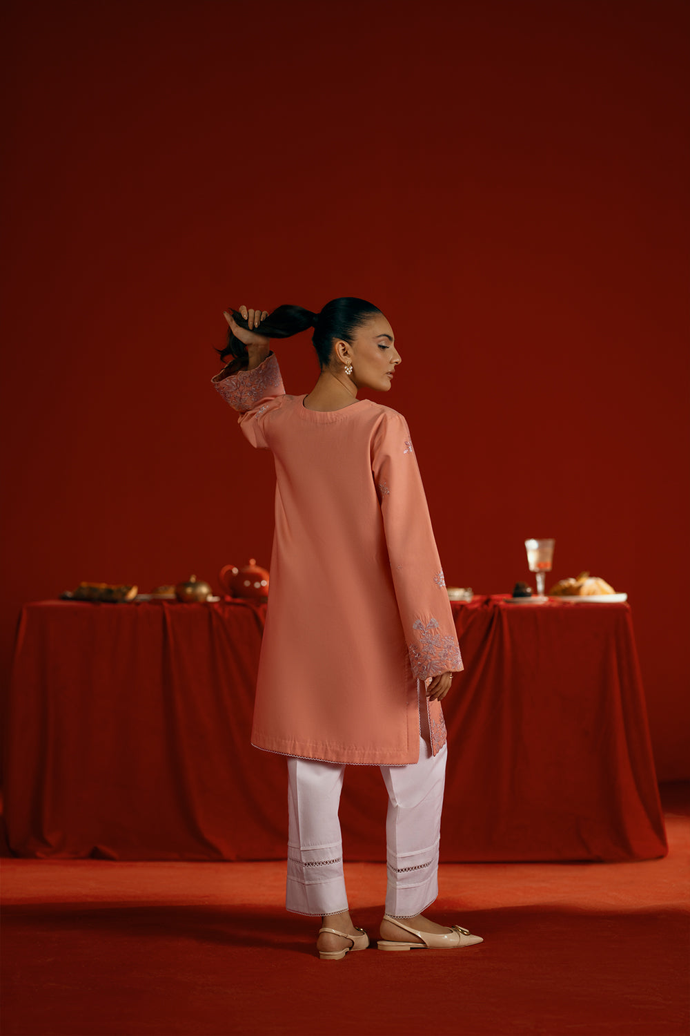 Saira Rizwan | Joolie Co ords | JOOLIE PEACH - JBP25-05 by Saira Rizwan - Designer Dress  - Type : Ladies Clothes - Available at Libayah - 100% Original 