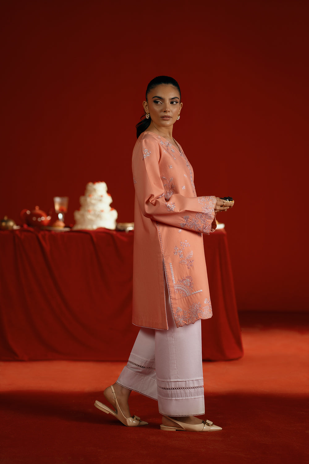 Saira Rizwan | Joolie Co ords | JOOLIE PEACH - JBP25-05 by Saira Rizwan - Designer Dress  - Type : Ladies Clothes - Available at Libayah - 100% Original 