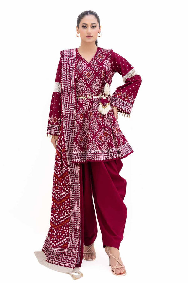 Gul Ahmed | Winter Collection 24 | Thick Khaddar Suit K-42002 T by Gul Ahmed - Designer Dress - Type: Ladies Clothes - Available at Libayah - 100% Original