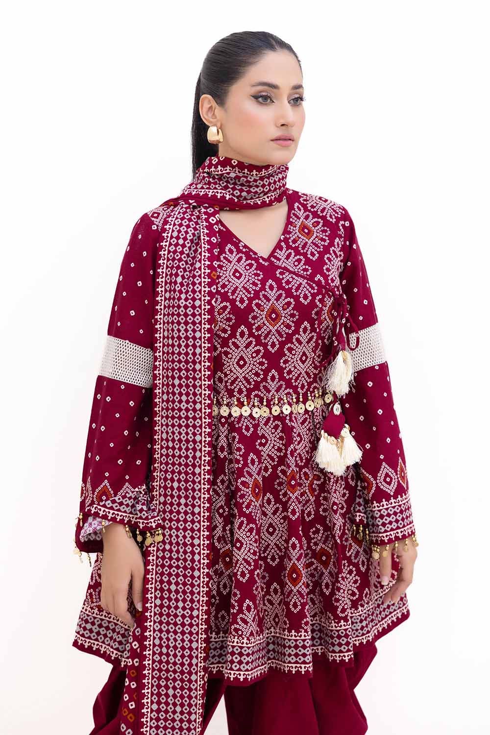 Gul Ahmed | Winter Collection 24 | Thick Khaddar Suit K-42002 T by Gul Ahmed - Designer Dress - Type: Ladies Clothes - Available at Libayah - 100% Original