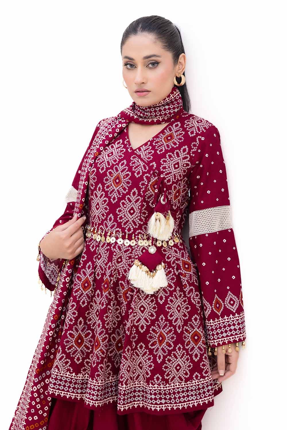 Gul Ahmed | Winter Collection 24 | Thick Khaddar Suit K-42002 T by Gul Ahmed - Designer Dress - Type: Ladies Clothes - Available at Libayah - 100% Original