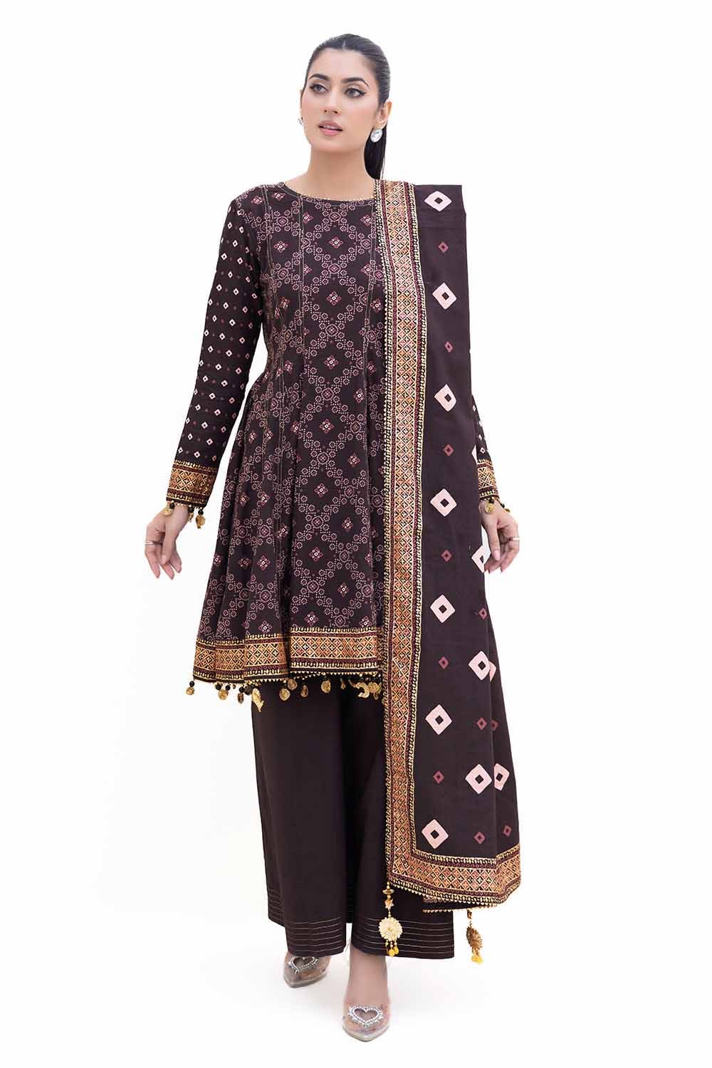 Gul Ahmed | Winter Collection 24 | Khaddar Suit K-42004 T by Gul Ahmed - Designer Dress - Type: Ladies Clothes - Available at Libayah - 100% Original