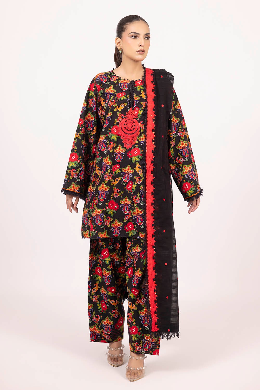 Gul Ahmed | Winter Collection 25 | K-52010 by Gul Ahmed - Designer Dress  - Type : Ladies Clothes - Available at Libayah - 100% Original 