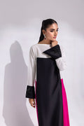 Amani | Aira Festive Wear | LYRA Floor-Length Color Block Kaftan in Raw Silk by Amani - Designer Dress  - Type : Ladies Clothes - Available at Libayah - 100% Original 