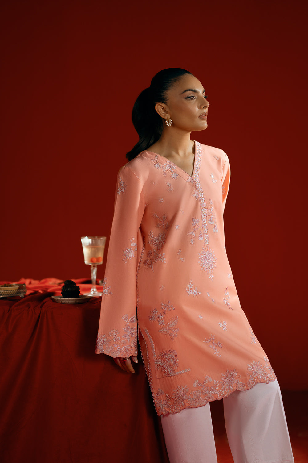 Saira Rizwan | Joolie Co ords | JOOLIE PEACH - JBP25-05 by Saira Rizwan - Designer Dress  - Type : Ladies Clothes - Available at Libayah - 100% Original 