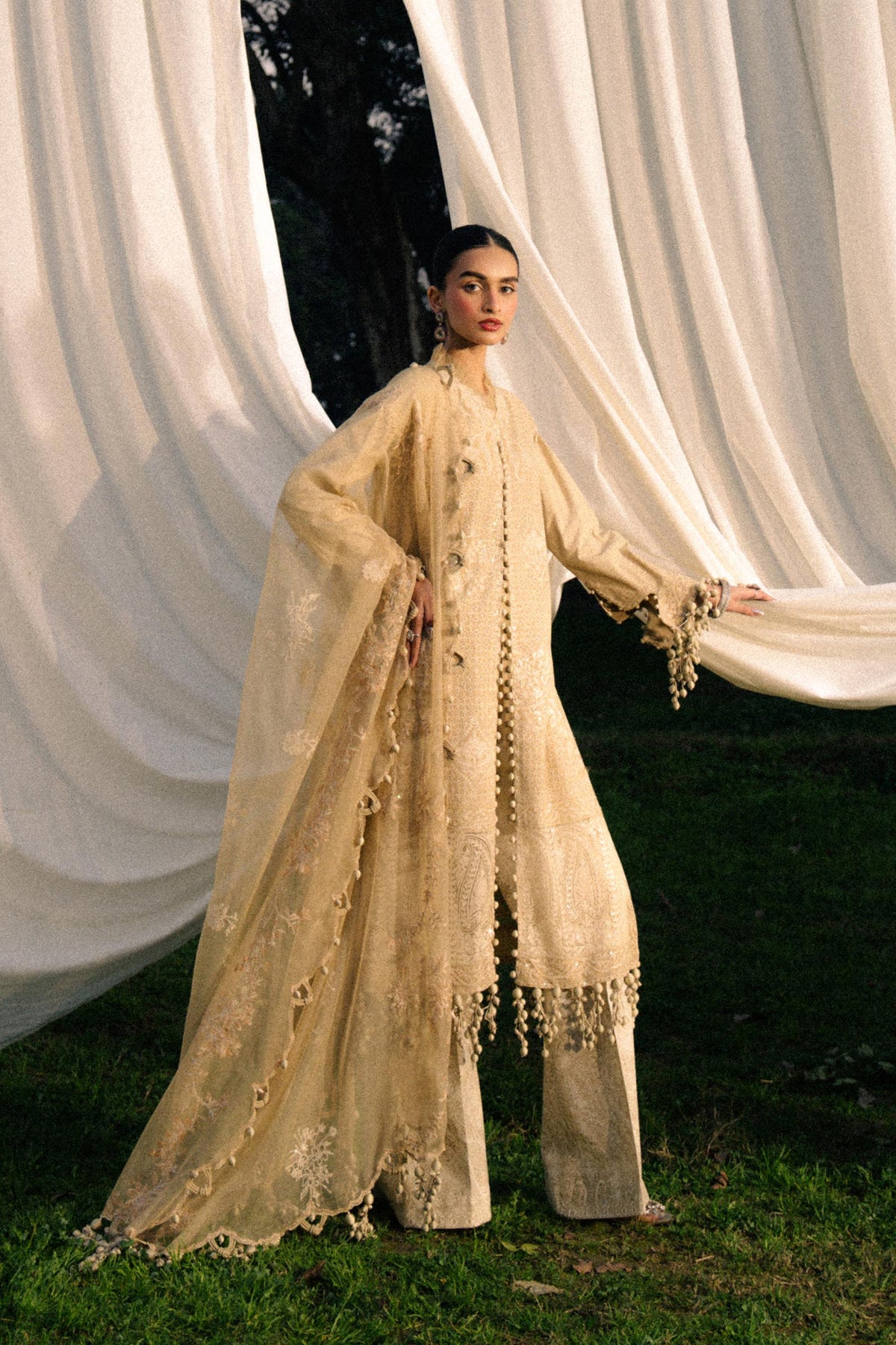 Sana Safinaz | Luxury Lawn 25 | L251-004A-3CT by Sana Safinaz - Designer Dress - Type: Ladies Clothes - Available at Libayah - 100% Original