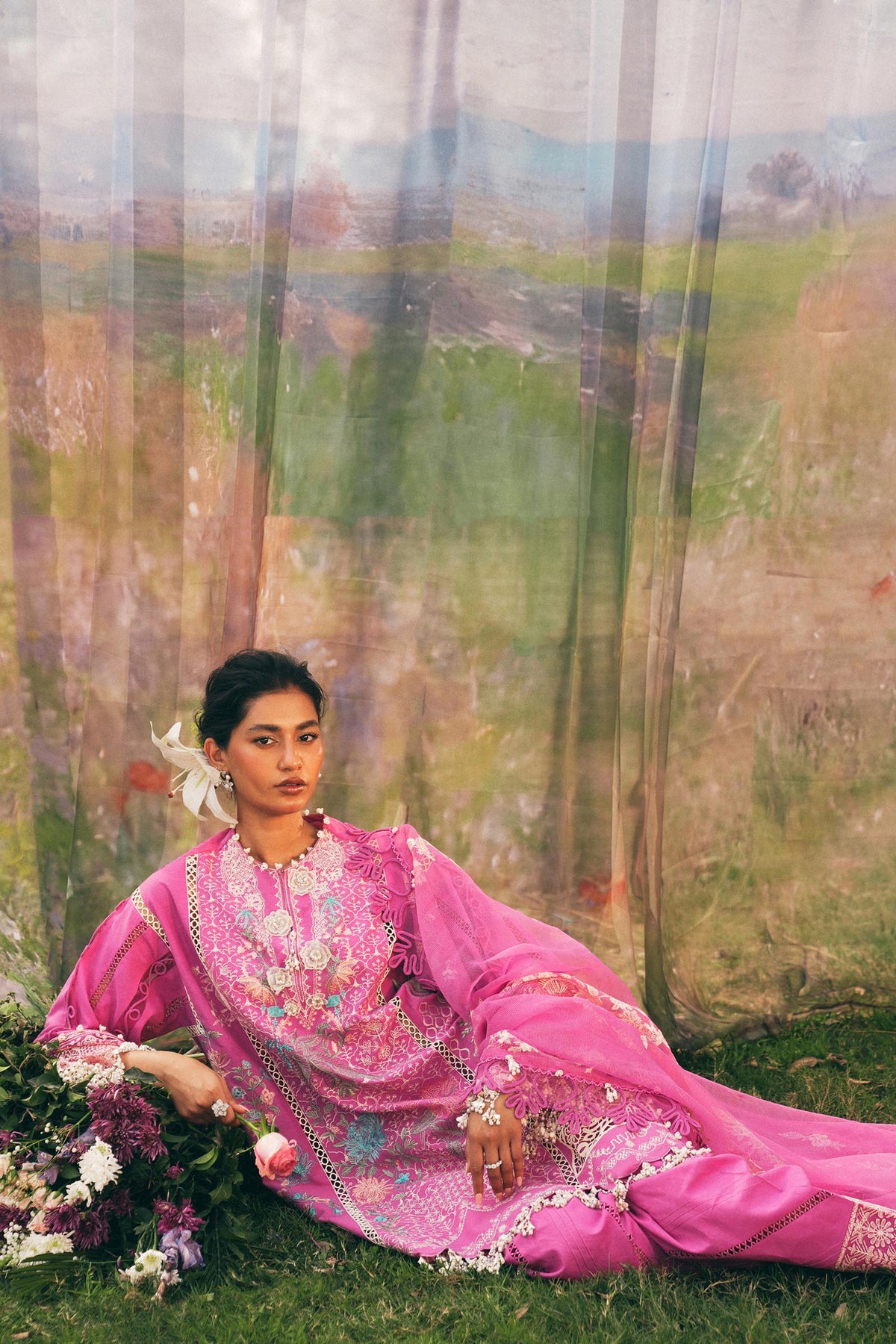 Sana Safinaz | Luxury Lawn 25 | L251-005A-3CT by Sana Safinaz - Designer Dress - Type: Ladies Clothes - Available at Libayah - 100% Original