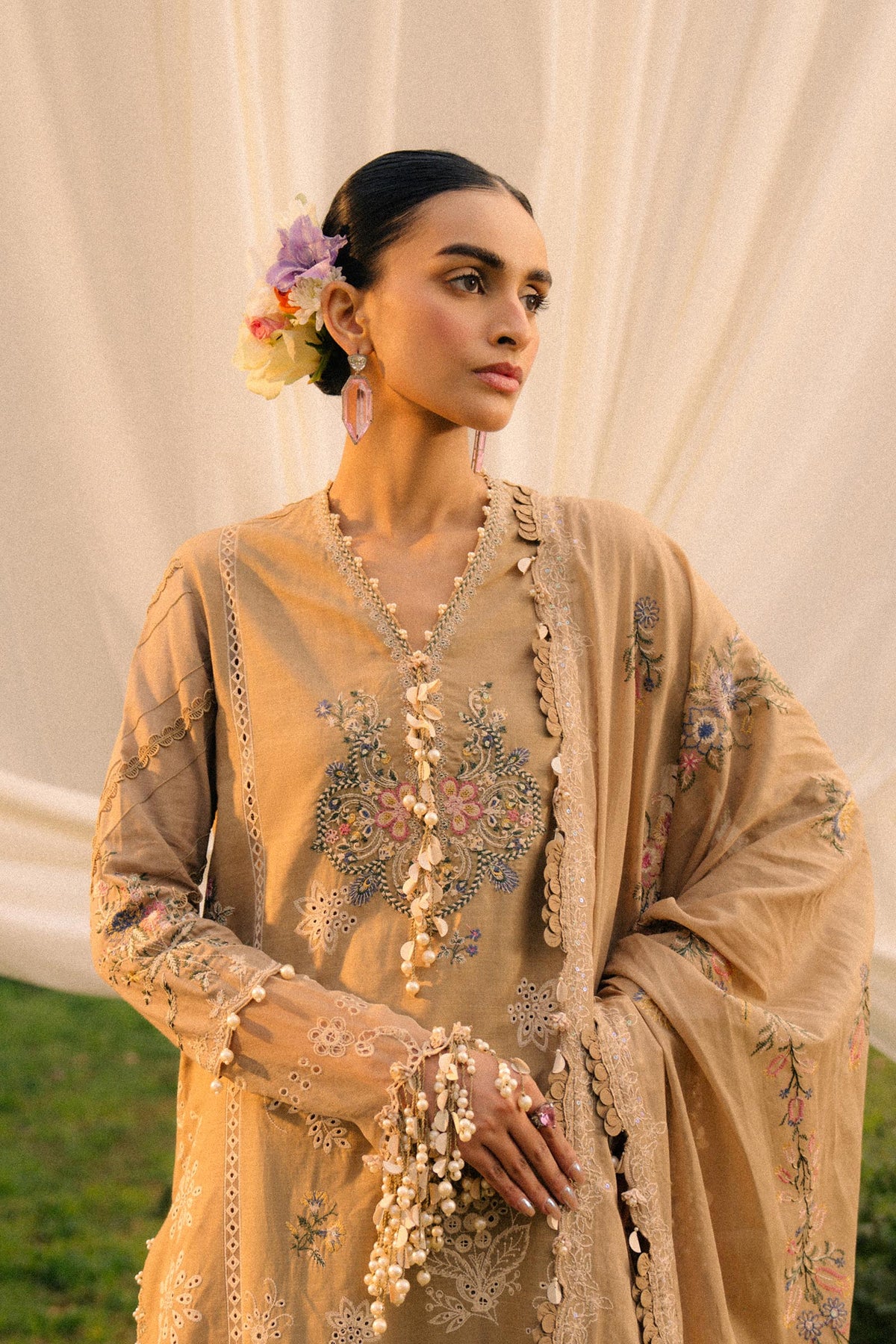 Sana Safinaz | Luxury Lawn 25 | L251-006A-3CH by Sana Safinaz - Designer Dress - Type: Ladies Clothes - Available at Libayah - 100% Original