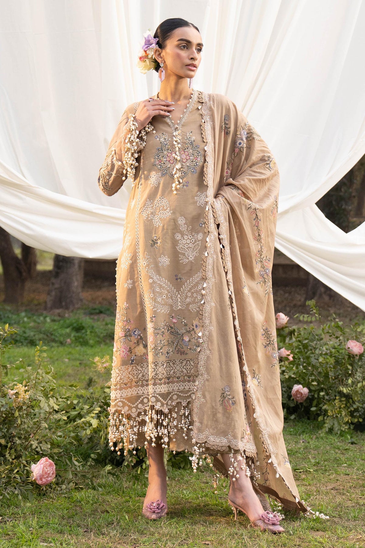 Sana Safinaz | Luxury Lawn 25 | L251-006A-3CH by Sana Safinaz - Designer Dress - Type: Ladies Clothes - Available at Libayah - 100% Original