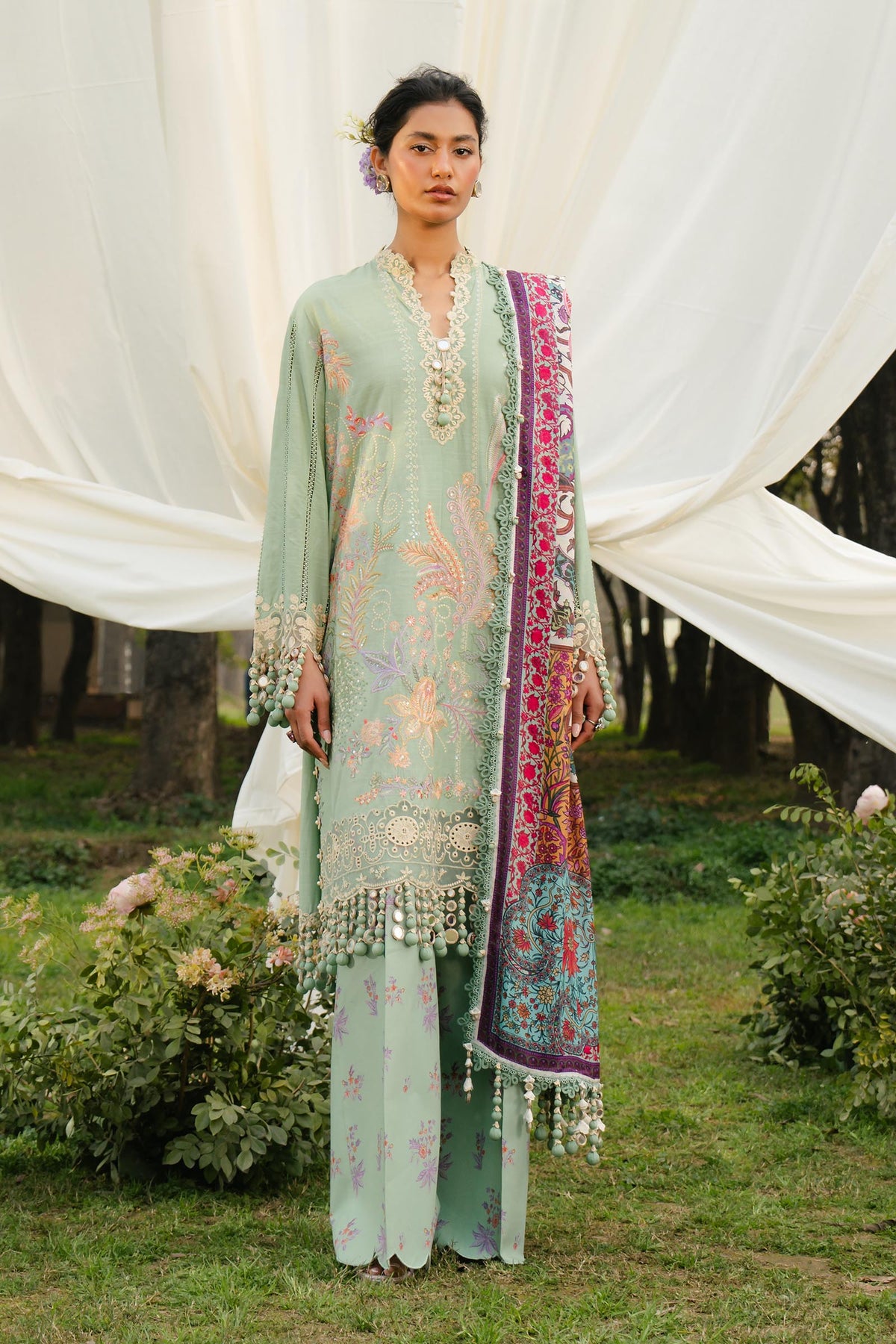 Sana Safinaz | Luxury Lawn 25 | L251-007B-3CT by Sana Safinaz - Designer Dress - Type: Ladies Clothes - Available at Libayah - 100% Original