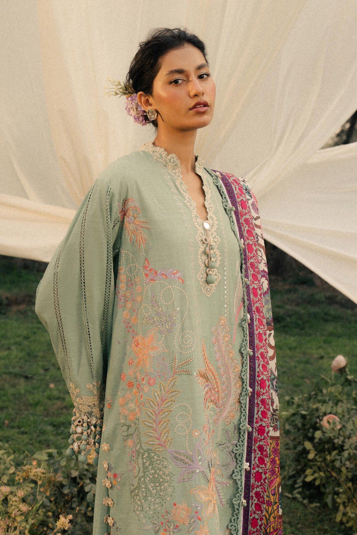 Sana Safinaz | Luxury Lawn 25 | L251-007B-3CT by Sana Safinaz - Designer Dress - Type: Ladies Clothes - Available at Libayah - 100% Original