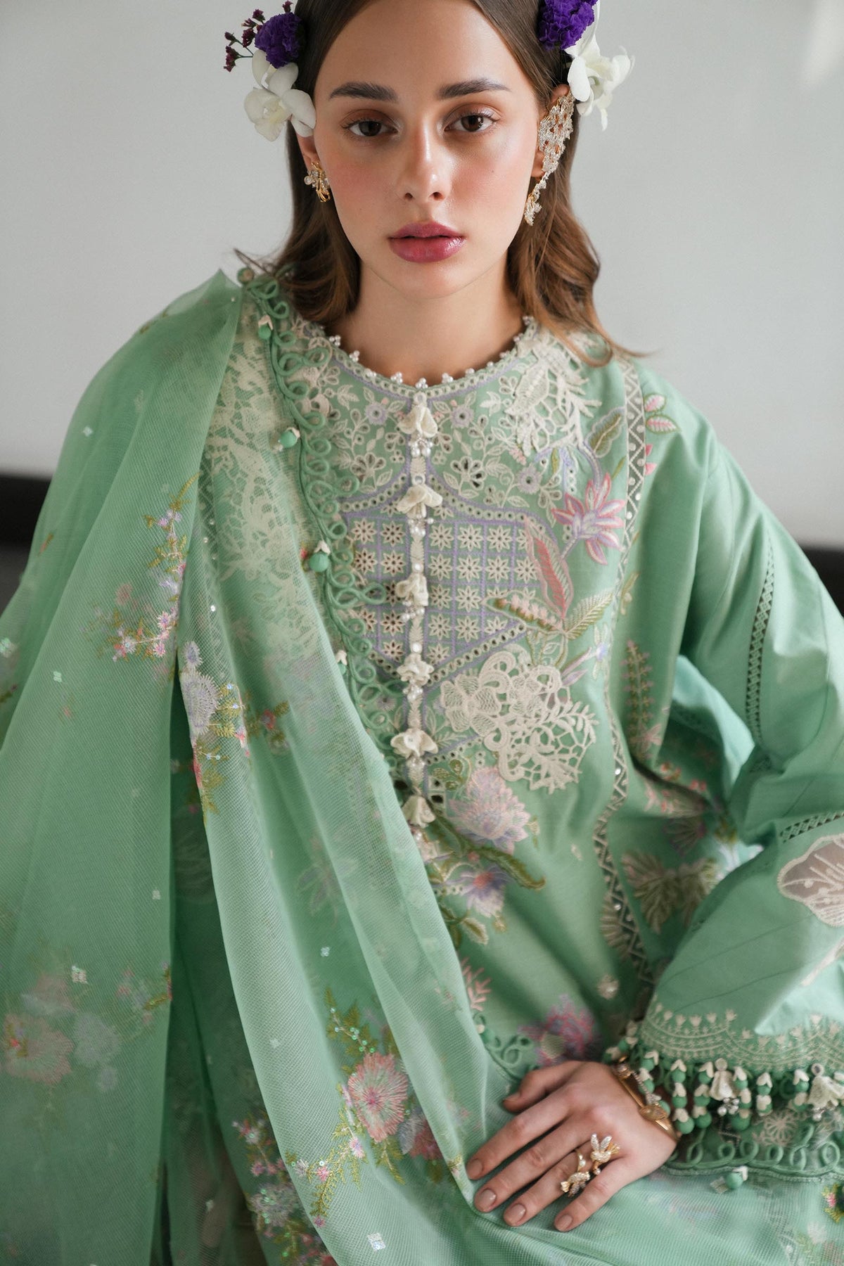 Sana Safinaz | Luxury Lawn 25 | L251-008A-3CT by Sana Safinaz - Designer Dress - Type: Ladies Clothes - Available at Libayah - 100% Original