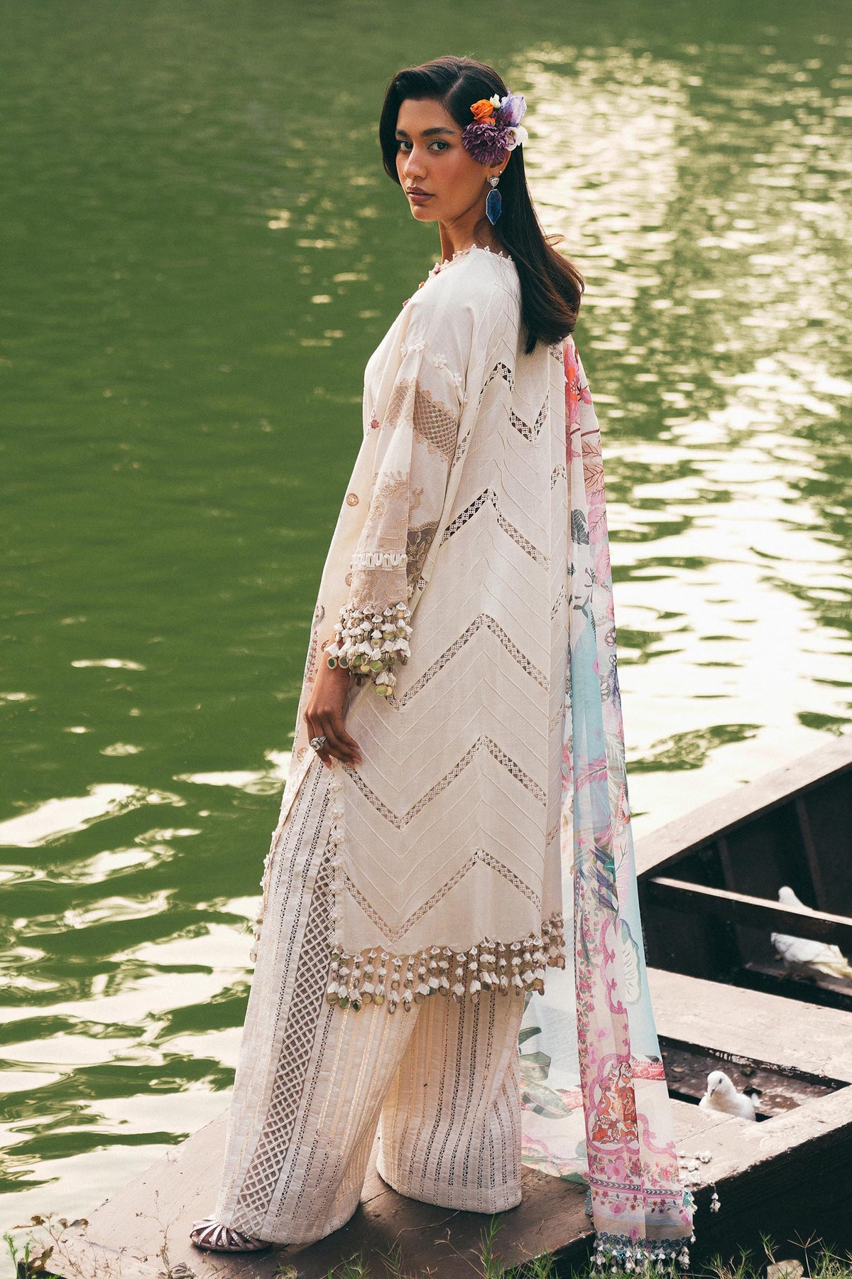 Sana Safinaz | Luxury Lawn 25 | 251-010B-3DI by Sana Safinaz - Designer Dress - Type: Ladies Clothes - Available at Libayah - 100% Original