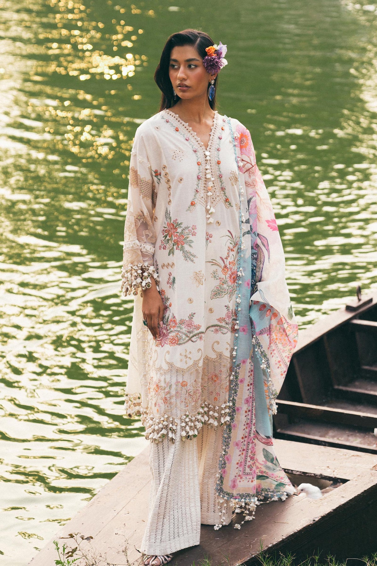 Sana Safinaz | Luxury Lawn 25 | 251-010B-3DI by Sana Safinaz - Designer Dress - Type: Ladies Clothes - Available at Libayah - 100% Original