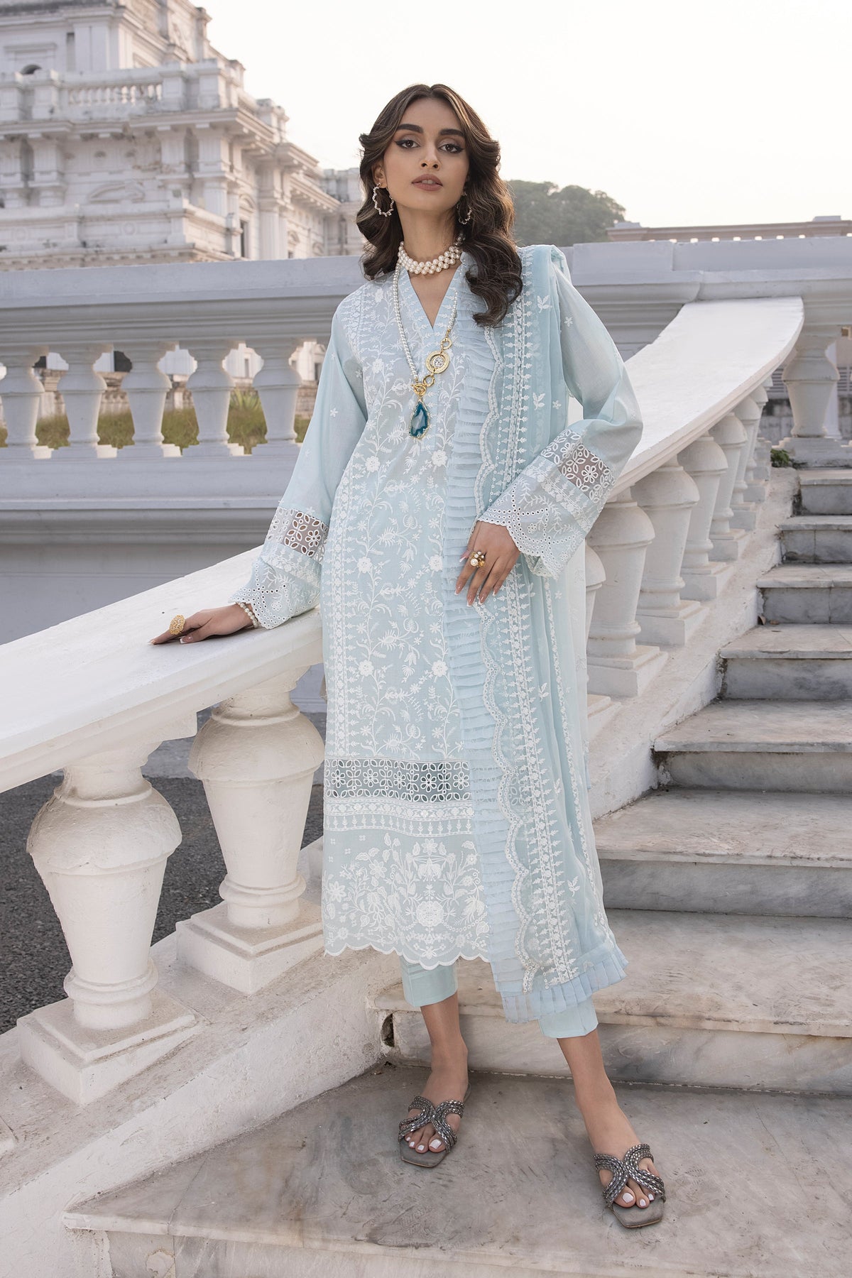 LSM | Spring Embroidered 24 | A-8 by LSM - Designer Dress - Type: Ladies Clothes - Available at Libayah - 100% Original