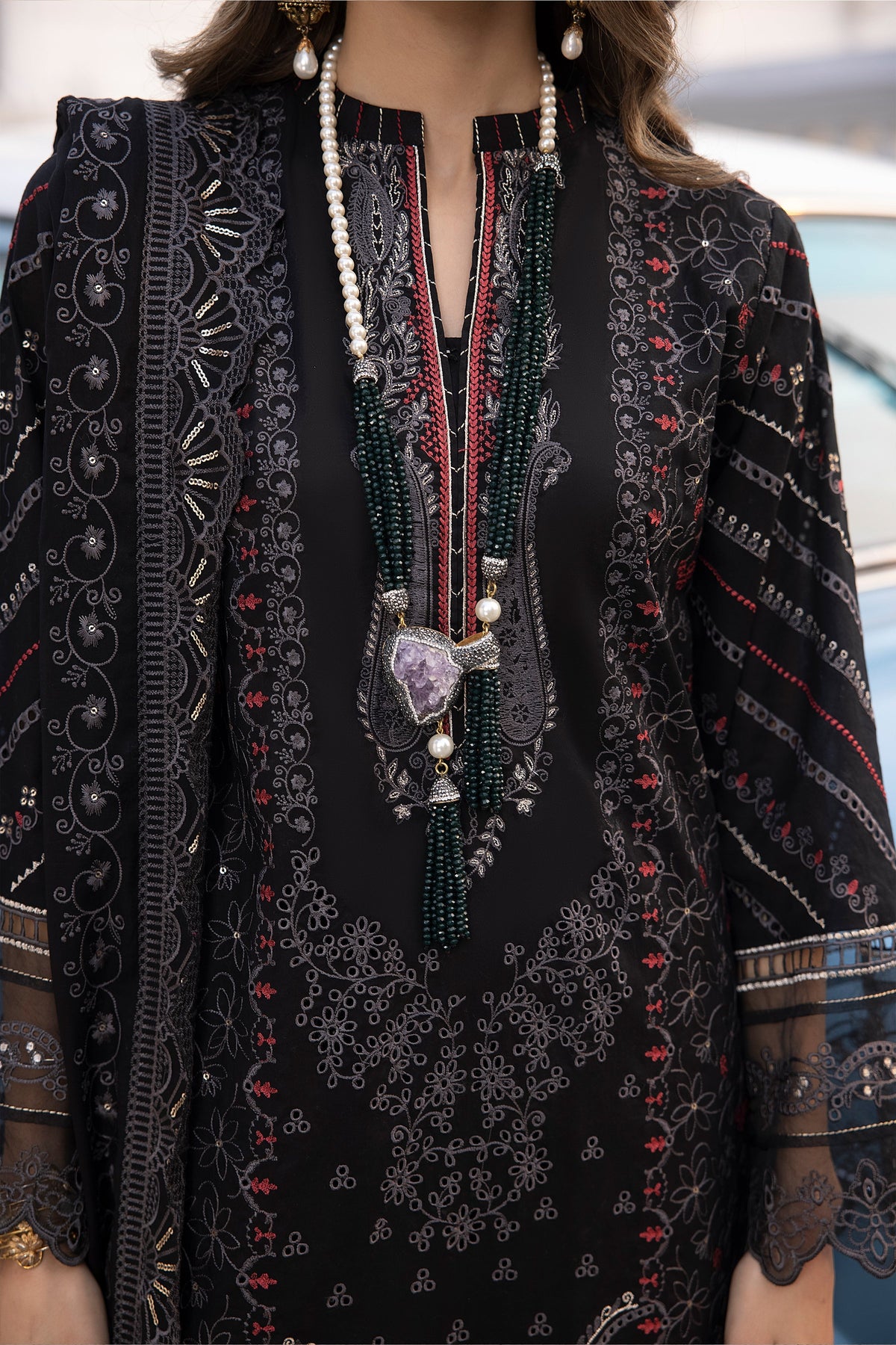 LSM | Spring Embroidered 24 | A-7 by LSM - Designer Dress - Type: Ladies Clothes - Available at Libayah - 100% Original