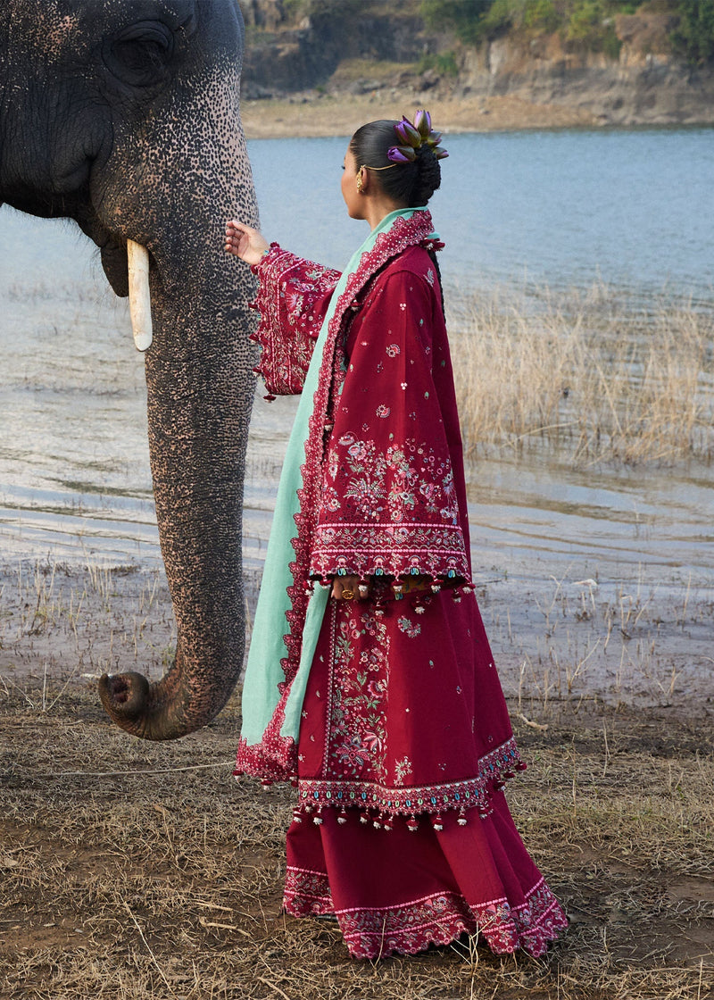 Hussain Rehar | Luxury Lawn 25 | Mahogany by Hussain Rehar - Designer Dress - Type: Ladies Clothes - Available at Libayah - 100% Original