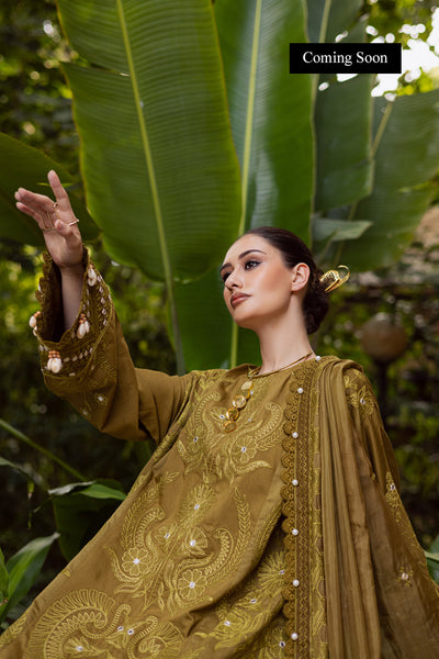 Marjjan | Lovella Winter 25 | MEV-43 A (OLIVE) by Marjjan - Designer Dress  - Type : Ladies Clothes - Available at Libayah - 100% Original 