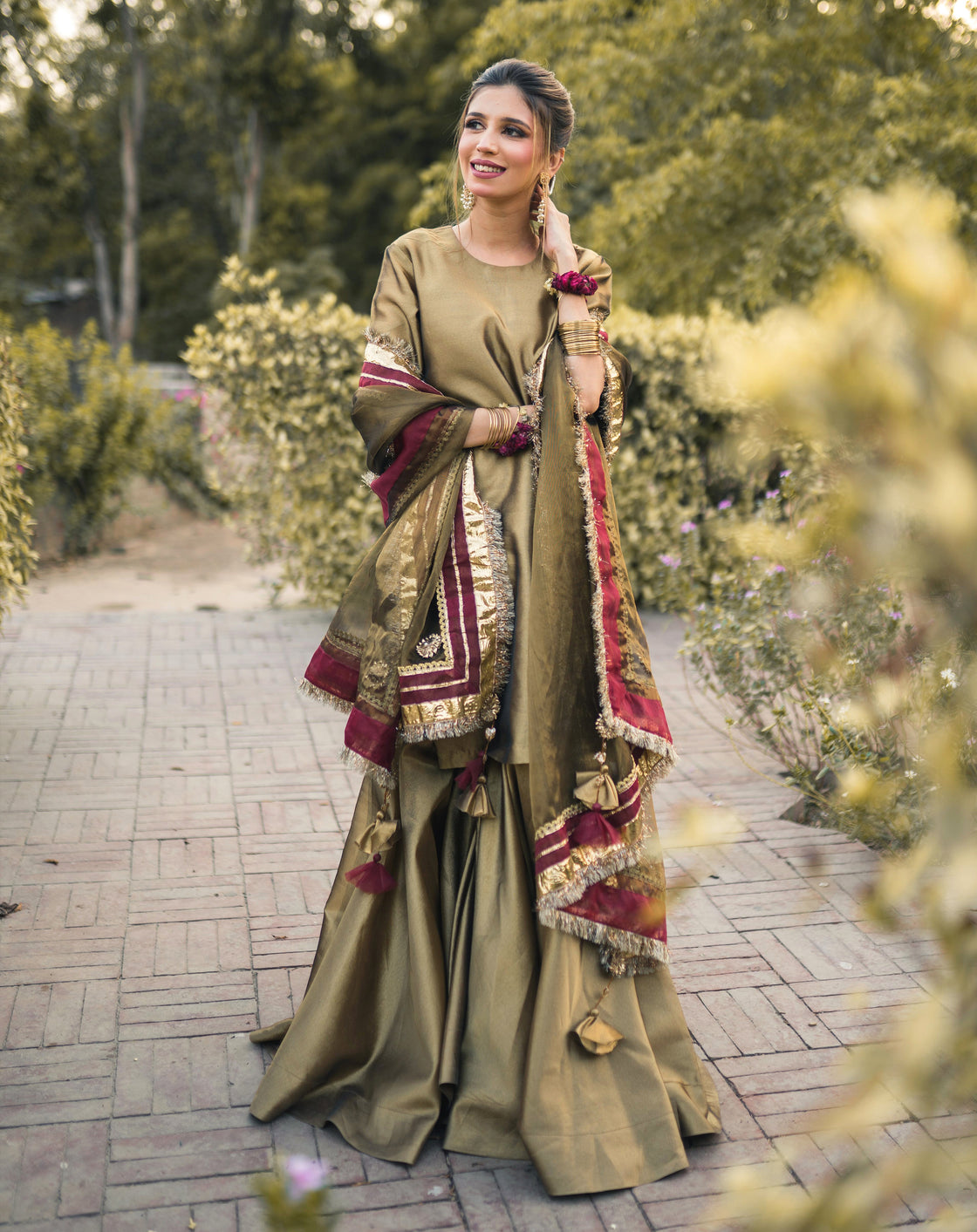 Zar | Gharara Formals | Brown by Zar - Designer Dress - Type: Ladies Clothes - Available at Libayah - 100% Original