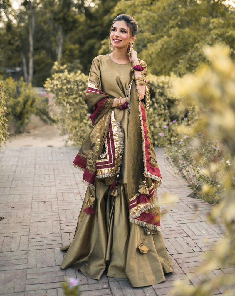 Zar | Gharara Formals | Brown by Zar - Designer Dress - Type: Ladies Clothes - Available at Libayah - 100% Original