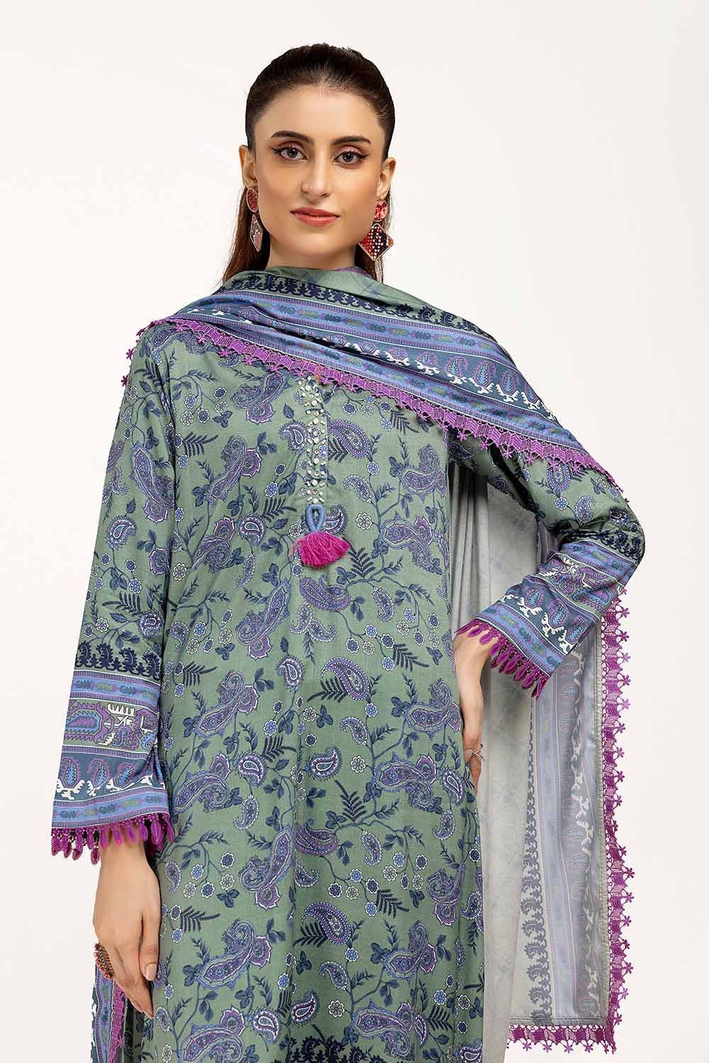 Gul Ahmed | Winter Collection 24 | Linen Suit LT-42002 by Gul Ahmed - Designer Dress - Type: Ladies Clothes - Available at Libayah - 100% Original