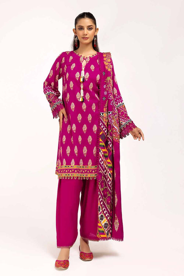 Gul Ahmed | Winter Collection 24 | Linen Suit LT-42011 by Gul Ahmed - Designer Dress - Type: Ladies Clothes - Available at Libayah - 100% Original