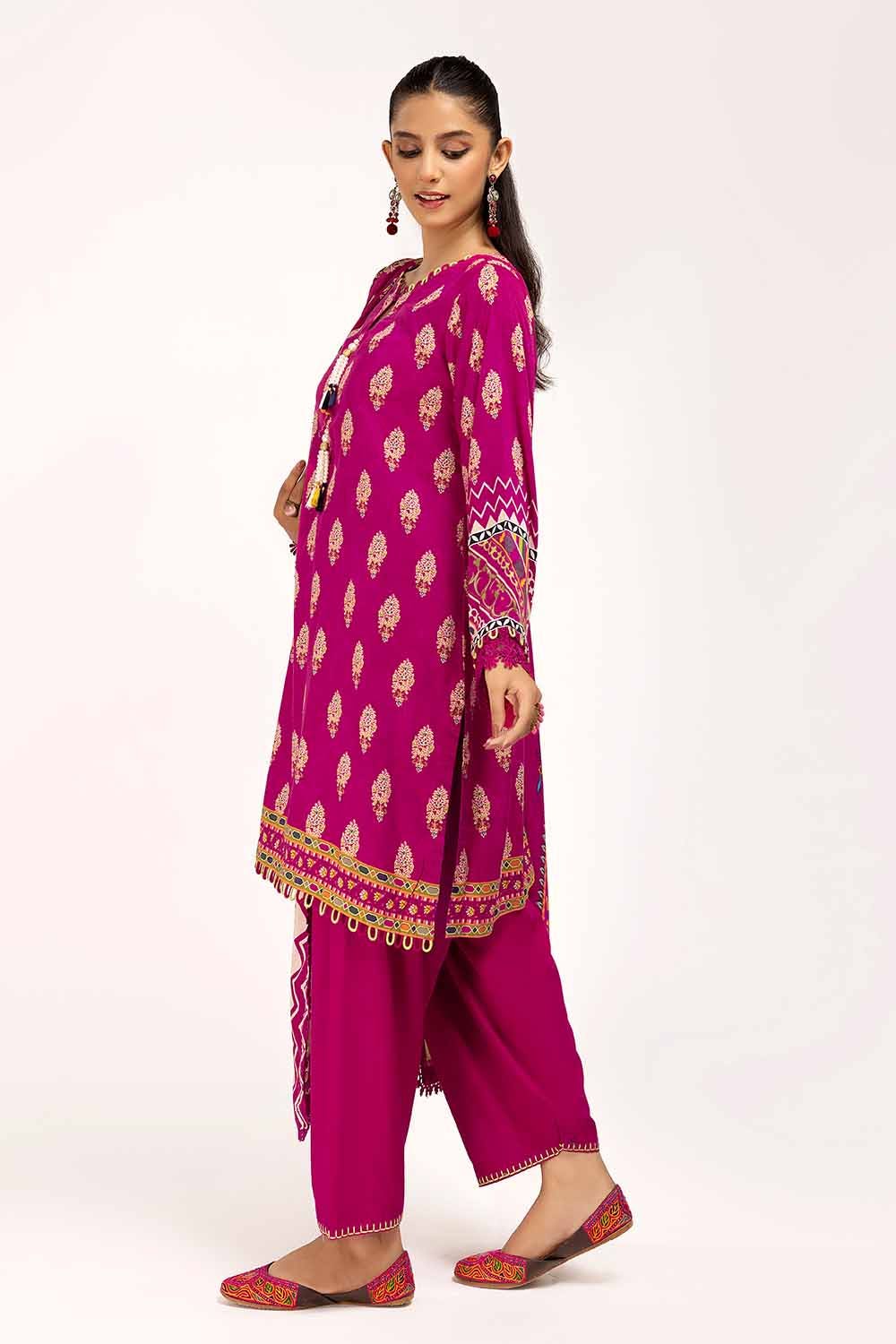 Gul Ahmed | Winter Collection 24 | Linen Suit LT-42011 by Gul Ahmed - Designer Dress - Type: Ladies Clothes - Available at Libayah - 100% Original