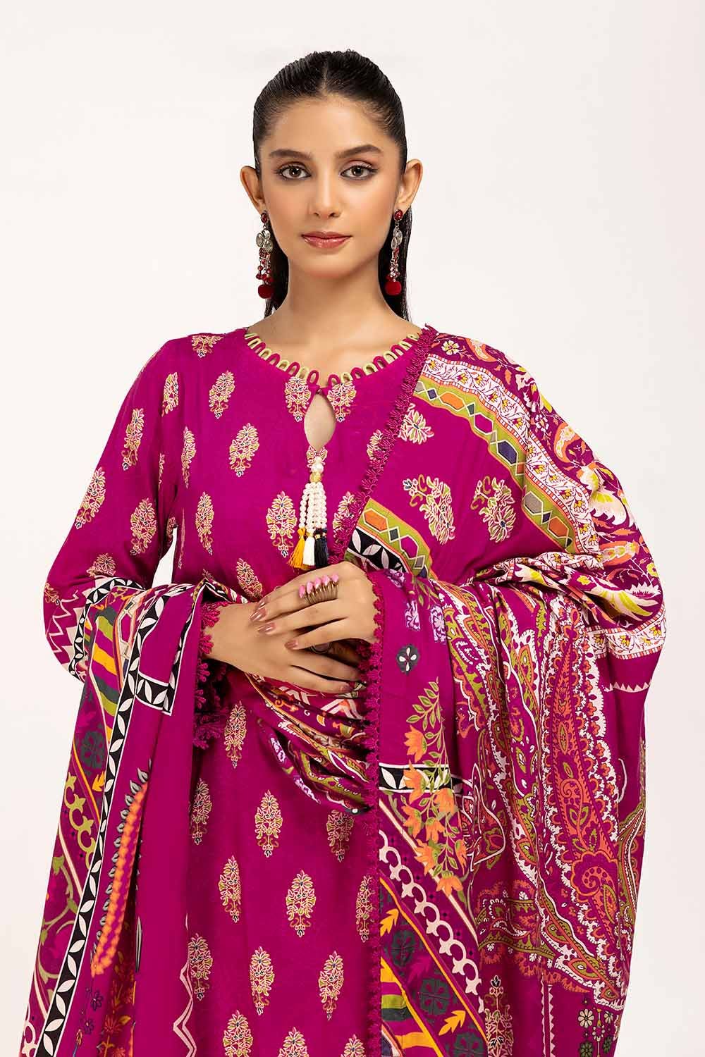 Gul Ahmed | Winter Collection 24 | Linen Suit LT-42011 by Gul Ahmed - Designer Dress - Type: Ladies Clothes - Available at Libayah - 100% Original