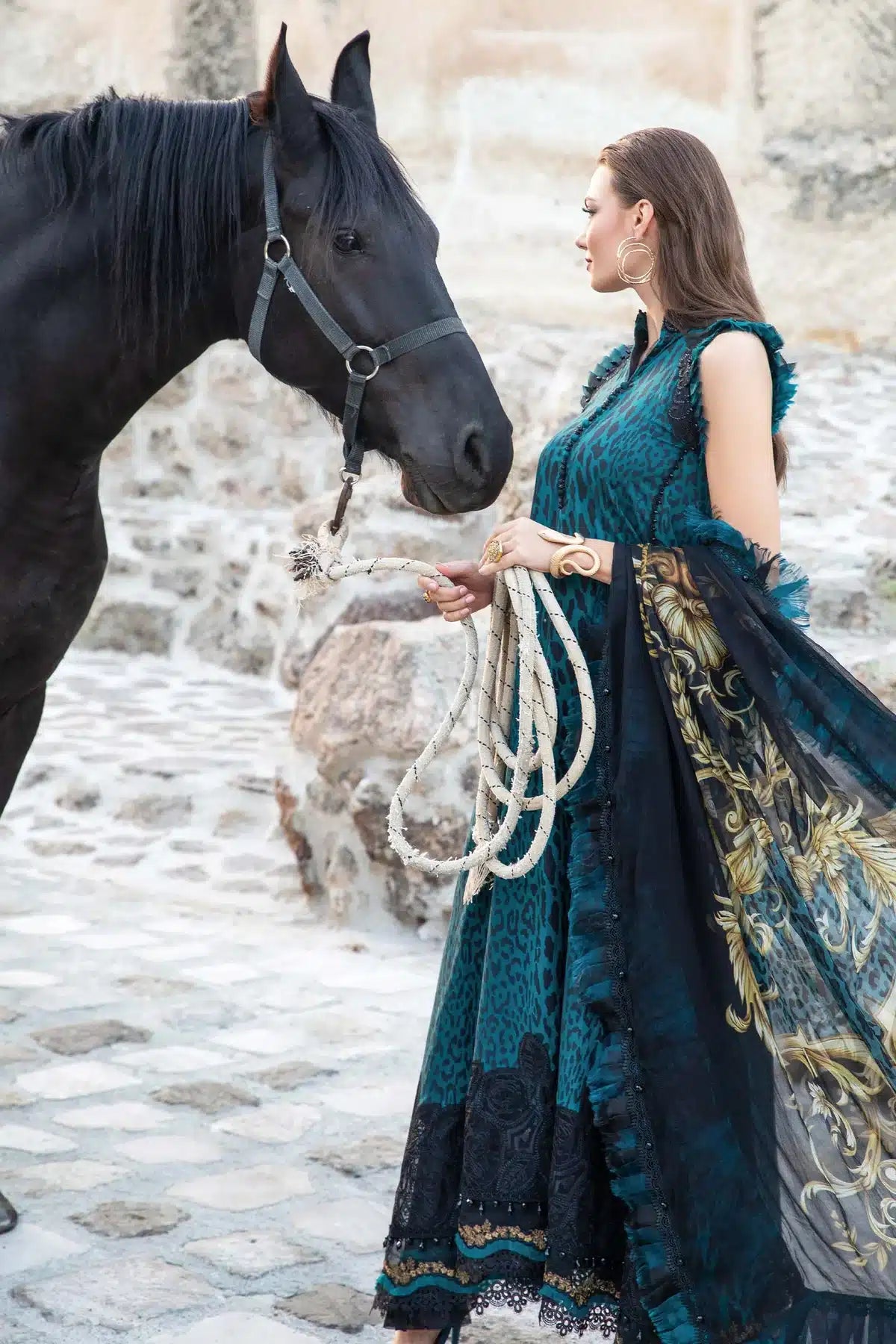 Maria B | M Prints Winter 23 | MPT-2010-B by Maria B - Designer Dress  - Type : Ladies Clothes - Available at Libayah - 100% Original 